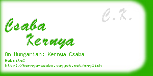 csaba kernya business card